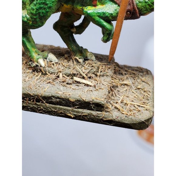 Ogre Warrior Riding On Dinosaur Figurine On Stone Slate Game Piece - Picture 12 of 12